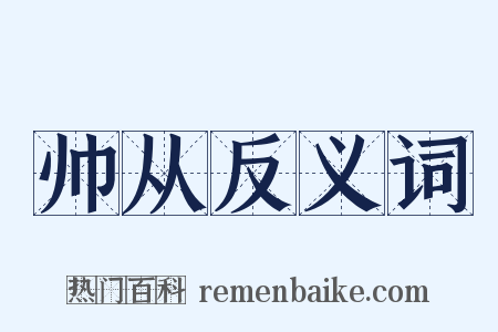 帅从反义词是什么意思的图片